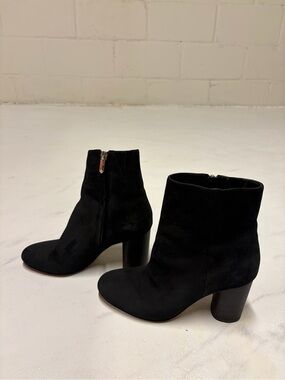 Sam Edelman Black Suede Ankle Booties with Block Heel
